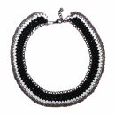 Necklace - black - white