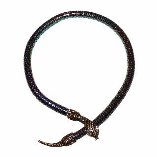 Bisutería - cadena de serpientes - plata oxidada - pintoresco