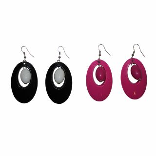 Pendientes - Redondo-Perla - rosa