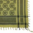 Kufiya - Pentagram green-olive green - black - Shemagh - Arafat scarf