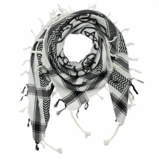 Kufiya - Keffiyeh - Pentagrama blanco - negro - Pañuelo de Arafat