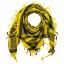 Kufiya - Keffiyeh - Calaveras con huesos grandes amarillo - negro - Pañuelo de Arafat
