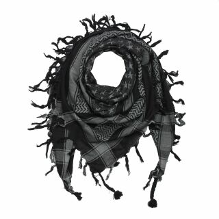 Kufiya - Stars black - grey - Shemagh - Arafat scarf