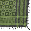 Kufiya - Keffiyeh - Calaveras a cuadros negro - verde-verde oliva - Pañuelo de Arafat