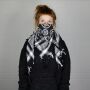 Kufiya - Pentagram black - white - Shemagh - Arafat scarf