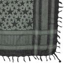 Kufiya - Stars large & small black - grey - Shemagh - Arafat scarf