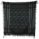 Kufiya - Stars large & small grey - black - Shemagh - Arafat scarf