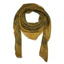Cotton Scarf - Indian pattern 1 - yellow Lurex silver - squared kerchief