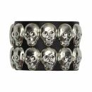 Leather bracelet with skull studs 2-row - Punk Rock...