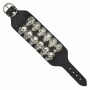 Leather bracelet with skull studs 2-row - Punk Rock Gothic Festival bracelet - black