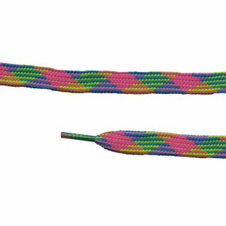 Schnürsenkel - pink-grün-blau - ca. 110 x 1,5 cm - Schuhband