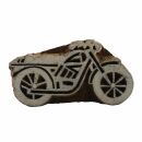 Sello de madera - motocicleta - 6,5 cm - Madera