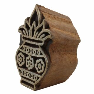 Sello de madera - florero - 3 cm - Madera