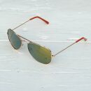 Pilotenbrille - Sonnenbrille - L - gold verspiegelt