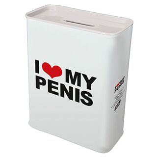 Blechspardose - I Love My Penis - Spardose aus Blech