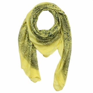 Sciarpa di cotone - Modello dallIndia 1 - gialla-luce - foulard quadrato