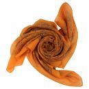 Cotton Scarf - Indian pattern 1 - orange - squared kerchief