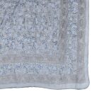 Sciarpa di cotone Modello dallIndia 1 grigio-chiaro fiori blu foulard quadrato