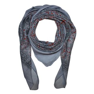 Cotton Scarf - Indian pattern 1 - blue light - squared kerchief