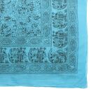 Cotton Scarf - Elephant - turquoise - squared kerchief