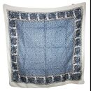 Cotton Scarf - Elephant - white - blue-black - squared kerchief