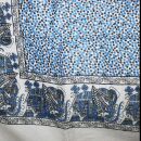 Panuelo de algodón - Elefante - blanco - azul-negro - Panuelo cuadrado para el cuello