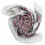 Sciarpa di cotone - elefante bianco - rosso-nero - foulard quadrato
