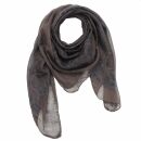 Cotton Scarf - Elephant - brown - blue-black - squared kerchief