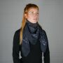 Cotton Scarf - Elephant - grey-anthracite - antique pink-blue - squared kerchief