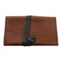 Tobacco pouch made of smooth leather with ribbon - cognac - Tobacco bag