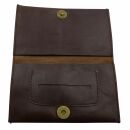 Tobacco pouch made of smooth leather - brown - Tobacco bag