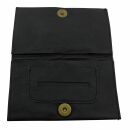 Tobacco pouch made of rough leather - black - Tobacco bag