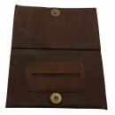 Tobacco pouch made of smooth leather - brown-light -...