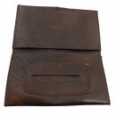 Tobacco pouch made of smooth leather with ribbon - brown - dark 2 - Tobacco bag