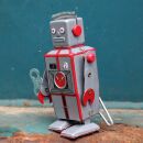 Robot giocattolo - argento - robot di latta - giocattoli da collezione