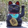 Gatto della fortuna - Gatto cinese - Maneki neko - 15 cm - nero