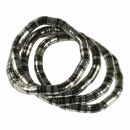 Costume jewelery - flexible snakechain neckles - silver-oxidized silver - 8 mm