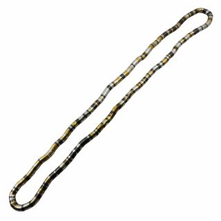 Costume jewelery - flexible snakechain neckles - silver-oxidized silver-gold - 8 mm