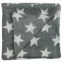 Baumwolltuch - Sterne 8 cm grau - weiß - quadratisches Tuch