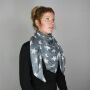 Sciarpa di cotone - stella 8 cm grigio - bianco - foulard quadrato