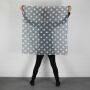 Cotton Scarf - Stars 8 cm grey - white - squared kerchief