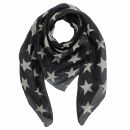 Sciarpa di cotone - stella 8 cm nero - grigio - foulard...