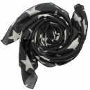 Sciarpa di cotone - stella 8 cm nero - grigio - foulard...