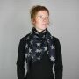 Sciarpa di cotone - stella 8 cm nero - grigio - foulard quadrato