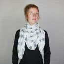 Pañuelo de algodón - Estrellas 8 cm blanco - gris - Pañuelo cuadrado para el cuello
