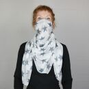 Sciarpa di cotone - stella 8 cm bianco - grigio - foulard quadrato