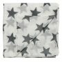 Baumwolltuch - Sterne 8 cm weiß - grau - quadratisches Tuch
