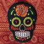 Patch - Teschio Messico con rosa - nero-arancio - toppa