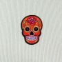 Patch - Skull Mexico with Rose - orange-red