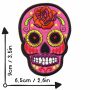 Patch - Skull Mexico with Rose - pink-orange